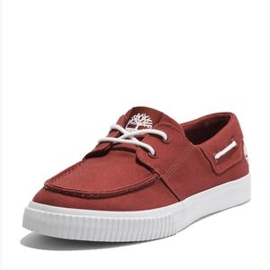 TIMBERLAND DARK RED MYLO BAY LOW LACE CANVAS SNEAKERS US 10.5M